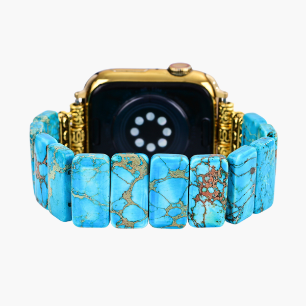 Cinturino elasticizzato Apple Watch in diaspro tibetano turchese