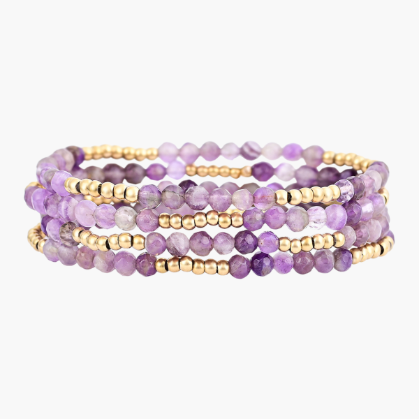 Set Bracciali Violetta Dorata e Ametista