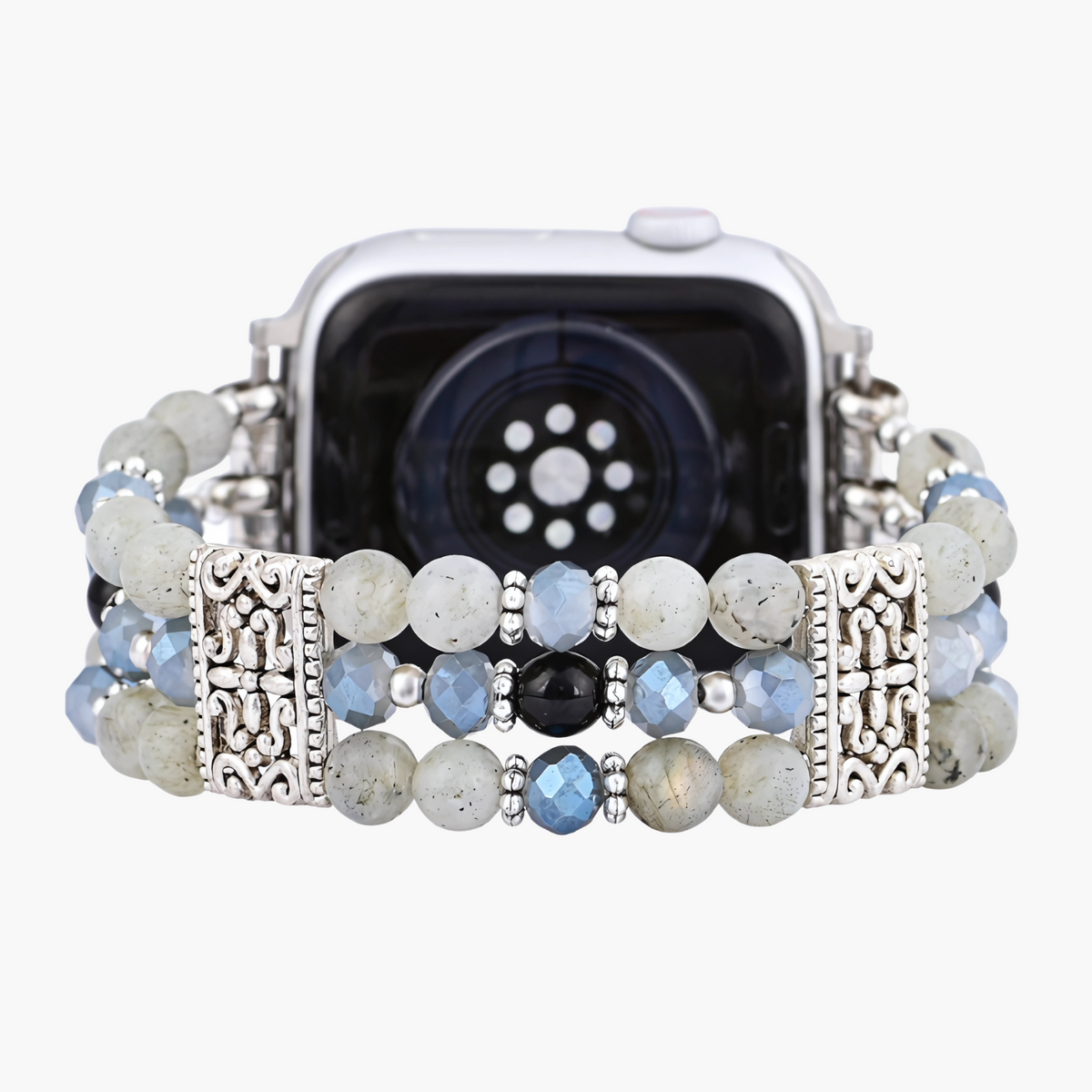 Cinturino Artigianale in Labradorite Indaco Elasticizzato per Apple Watch