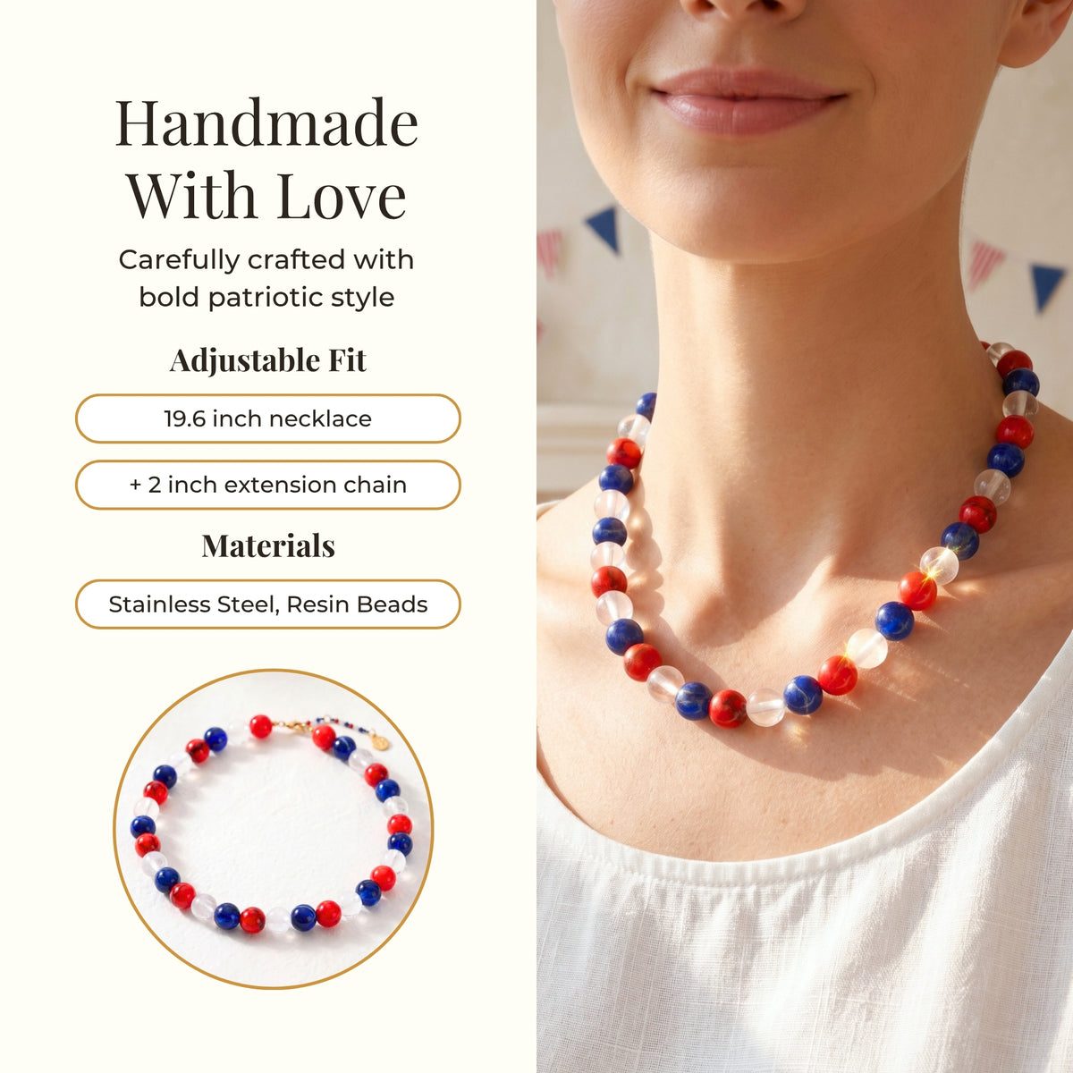 Collana di perline Chunky America's 250