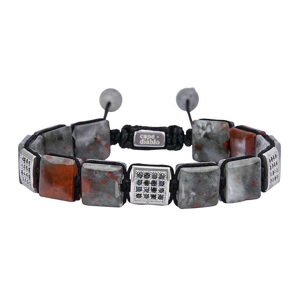 Bracciale da uomo in pietra di sangue africana