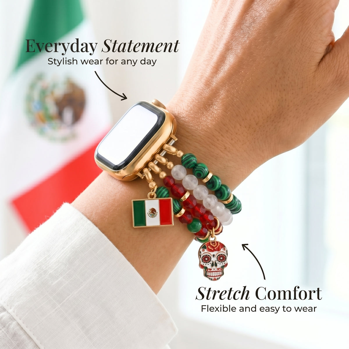 Cinturino elastico Viva México per Apple Watch