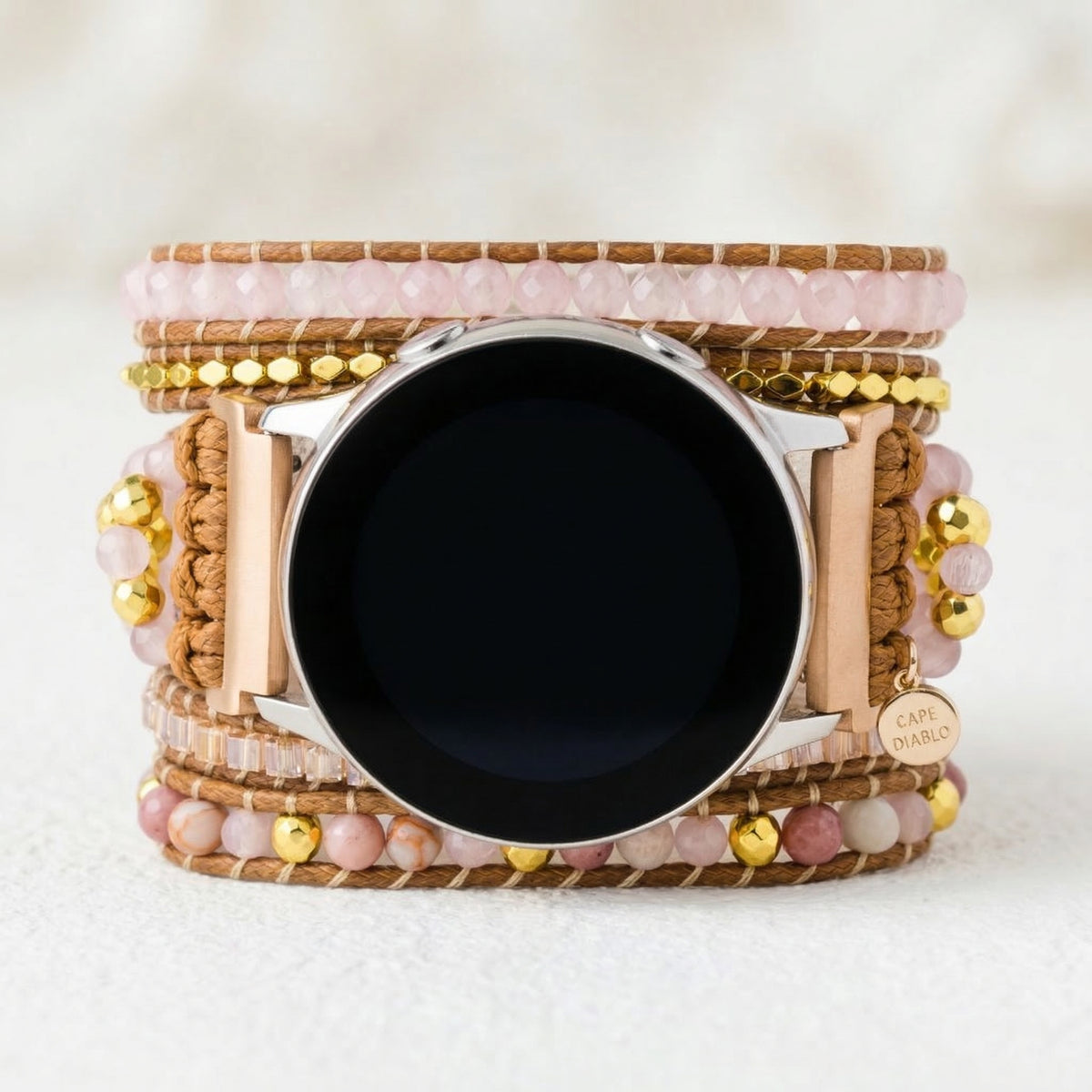 Cinturino per orologio Samsung Galaxy in quarzo rosa dorato