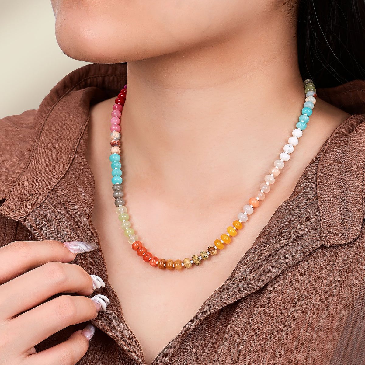 Collana in pietra Blush Beam