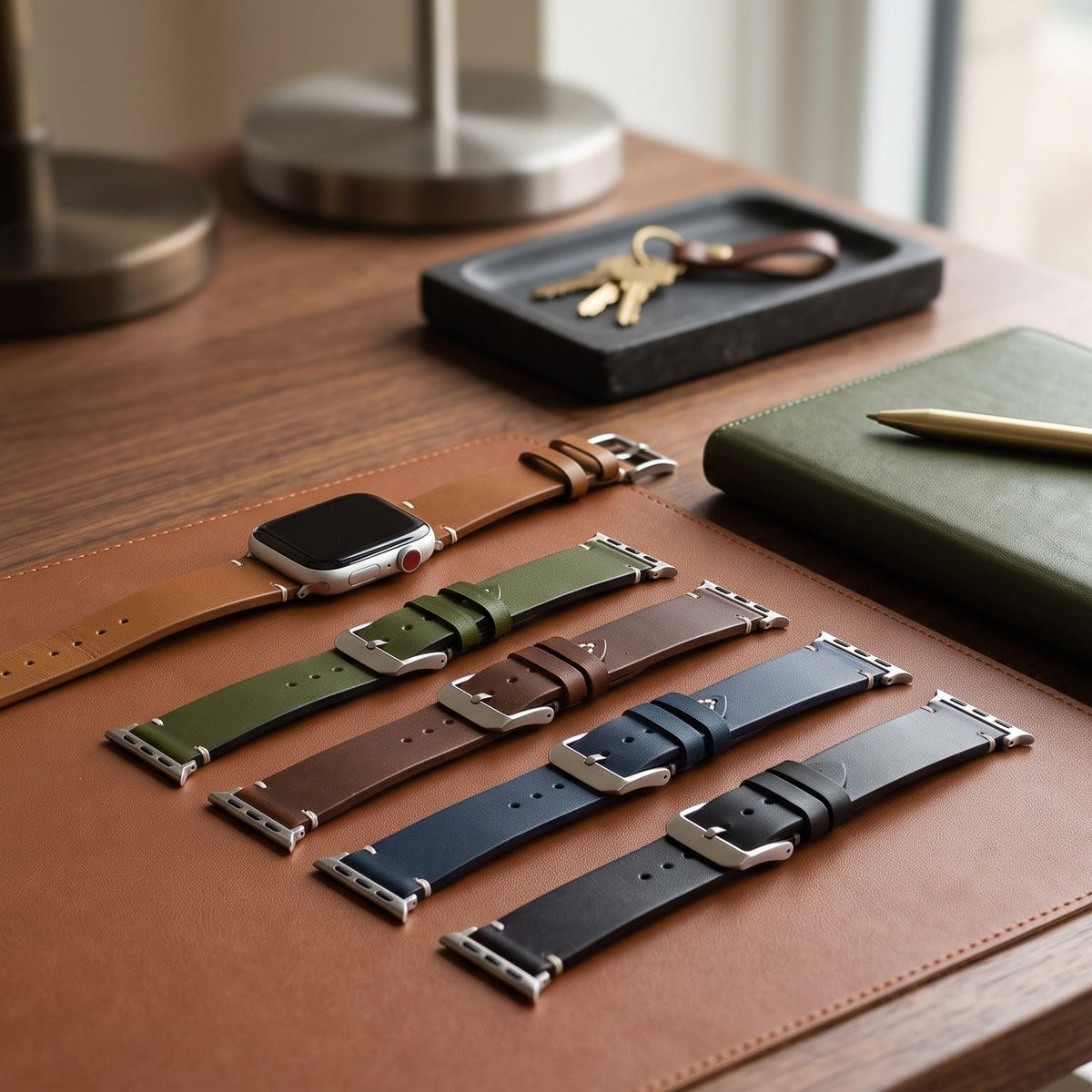 Cinturino per Apple Watch da uomo in pelle marrone scuro