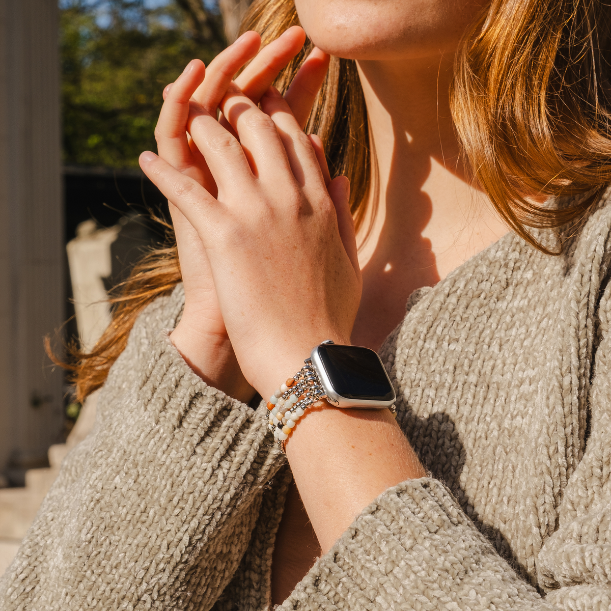 Cinturino elasticizzato Amazonite Brilliance per Apple Watch