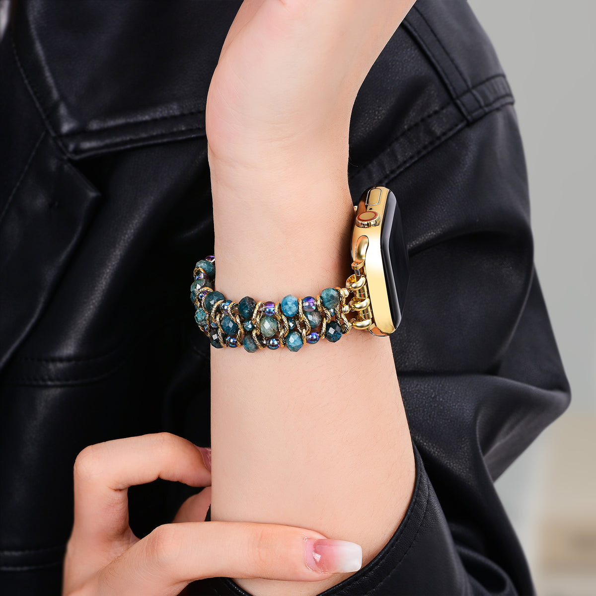 Cinturino intrecciato elasticizzato Crystal Shores per Apple Watch