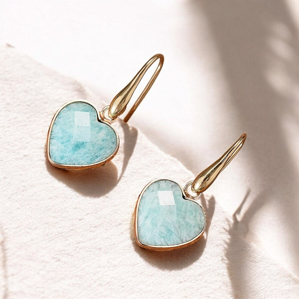 Orecchini a goccia d'amore in amazonite