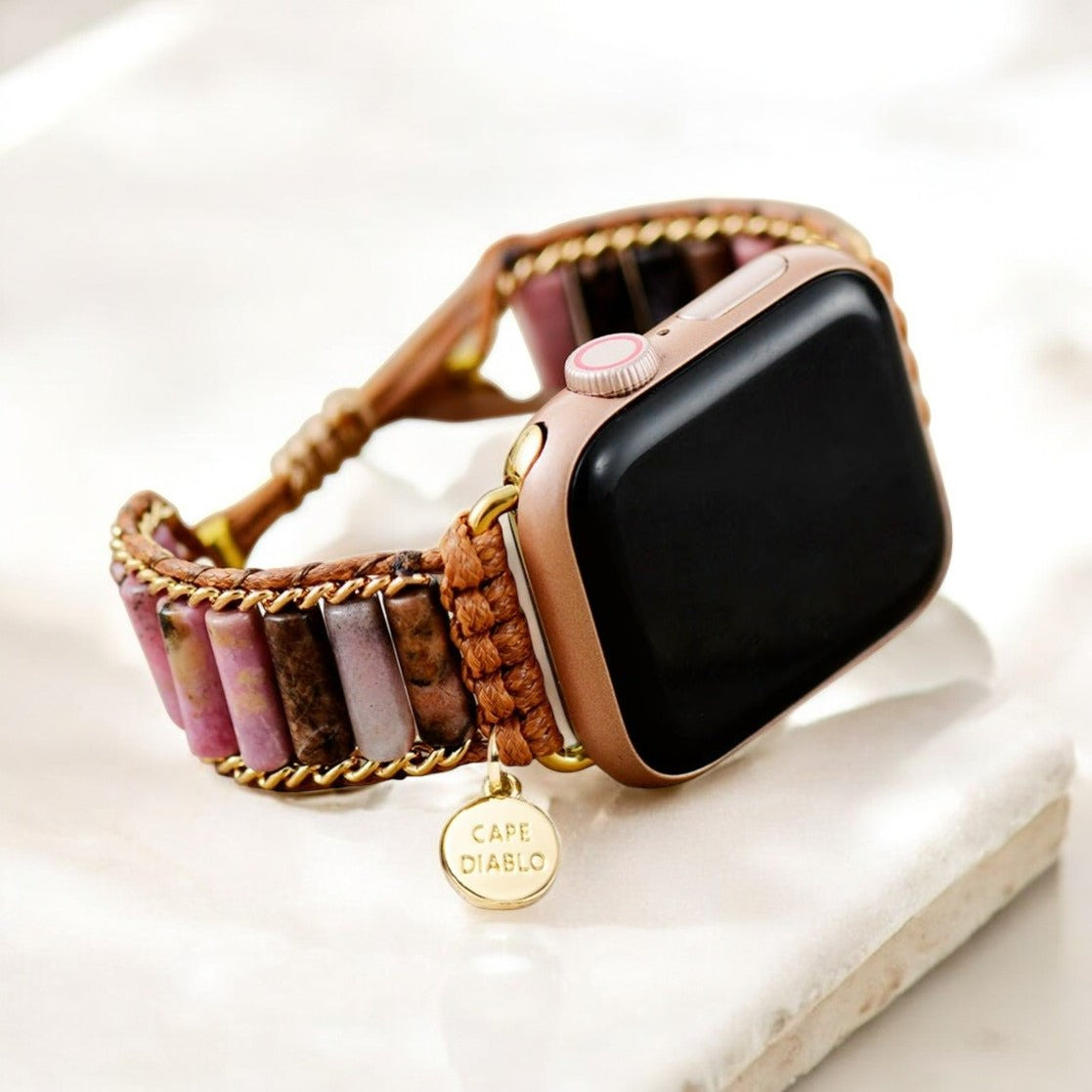 Cinturino Apple Watch in Rodonite Fiorita