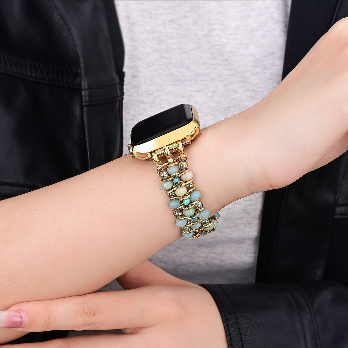 Cinturino intrecciato Apple Watch Amazonite Dream