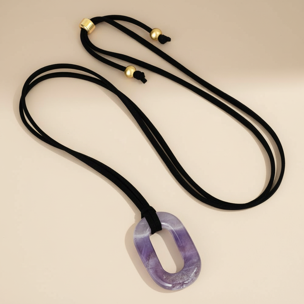 Collana Serenità Ametista Scamosciata