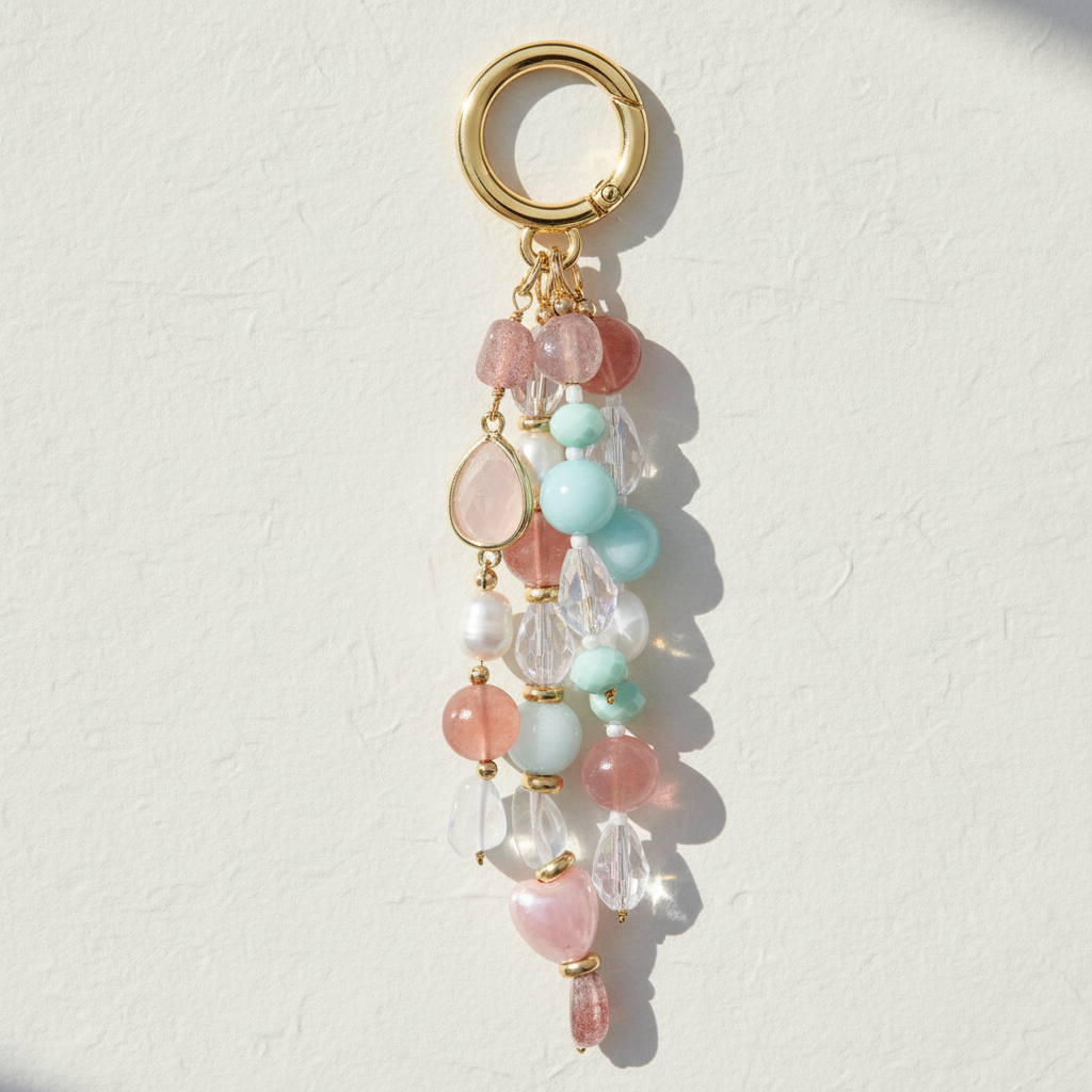 Charm per borsa Armonia in Quarzo Rosa