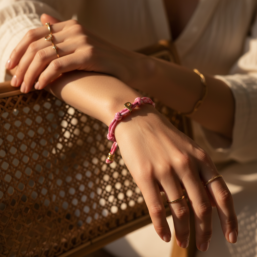 Braccialetti con iniziale annodata Bracelets