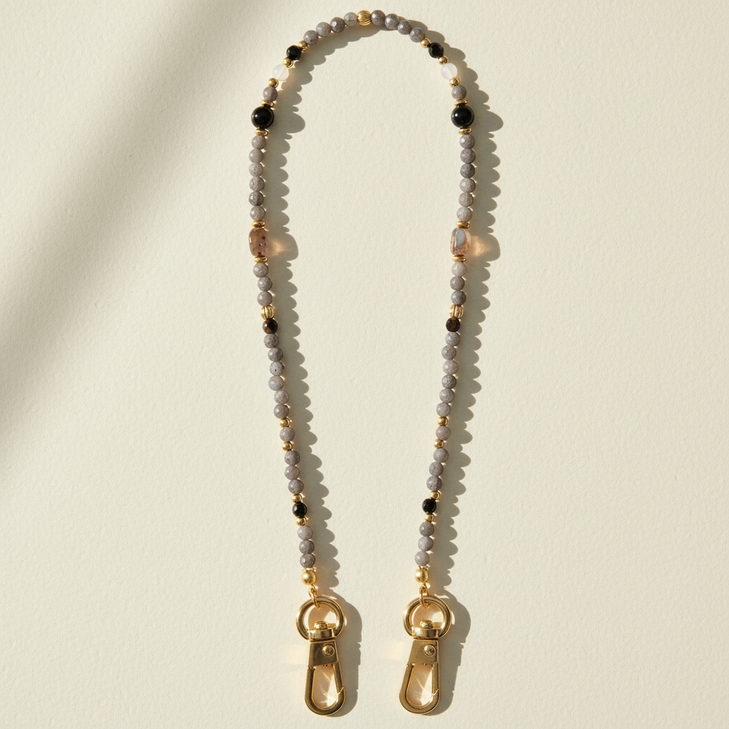 Catena per telefono bilanciata in agata grigia