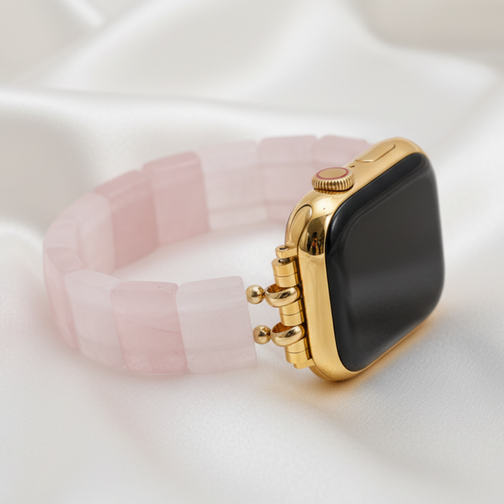 Cinturino elastico in quarzo rosa per Apple Watch