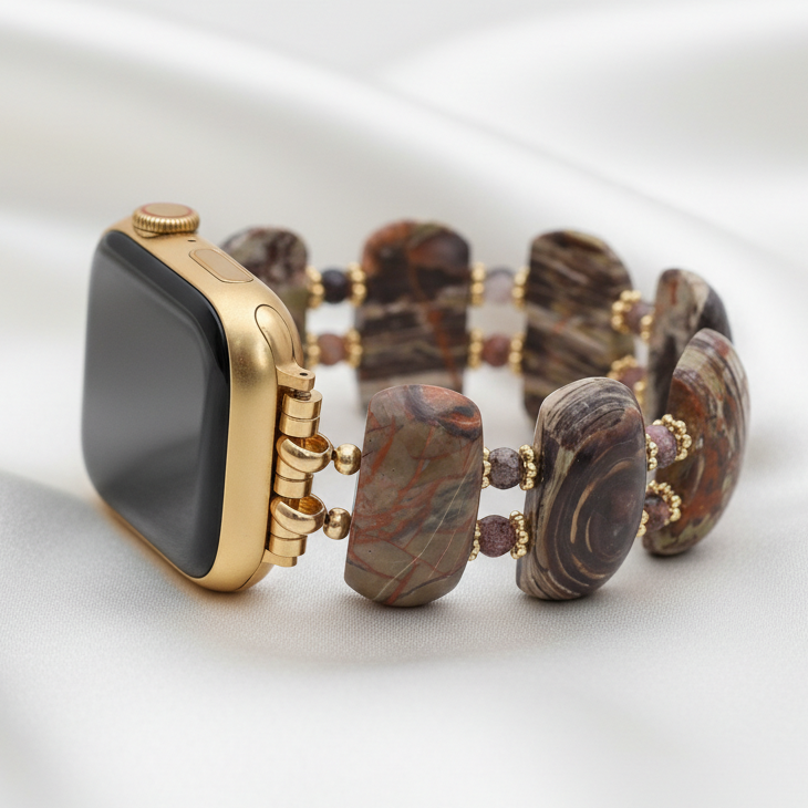 Cinturino elastico in agata orizzonte del deserto per Apple Watch