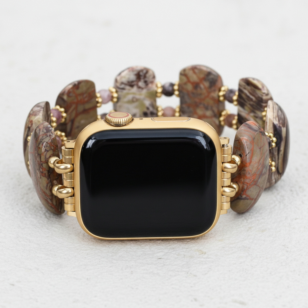 Cinturino elastico in agata orizzonte del deserto per Apple Watch