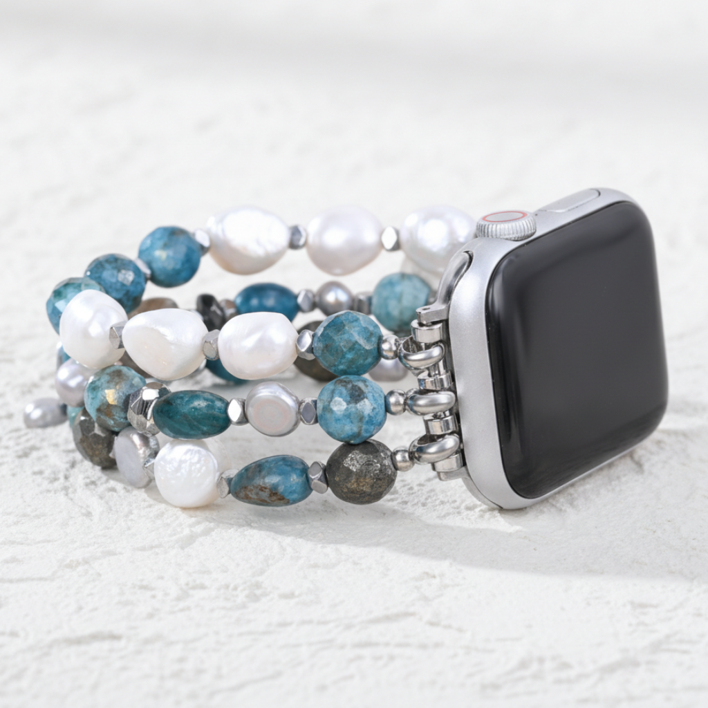 Cinturino elastico platino nero per Apple Watch