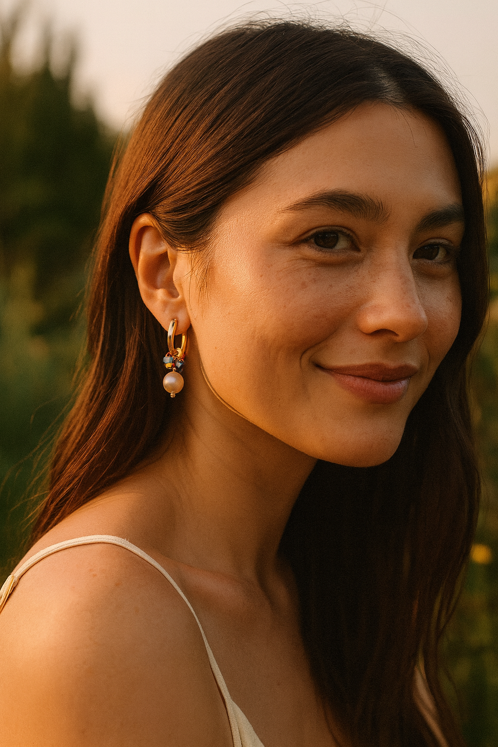 Orecchini a cerchio Jasper Harmony Pearl