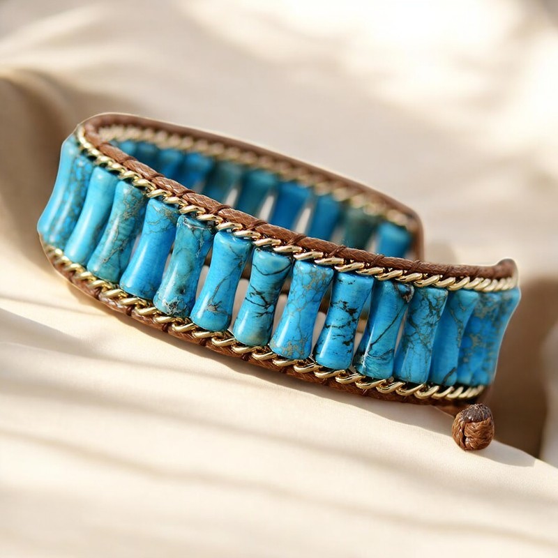 Bracciale Energetico in Diaspro Turchese Magico