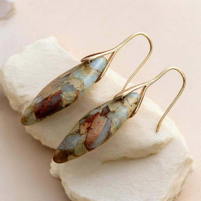 Orecchini Terra Hues Leaves Jasper