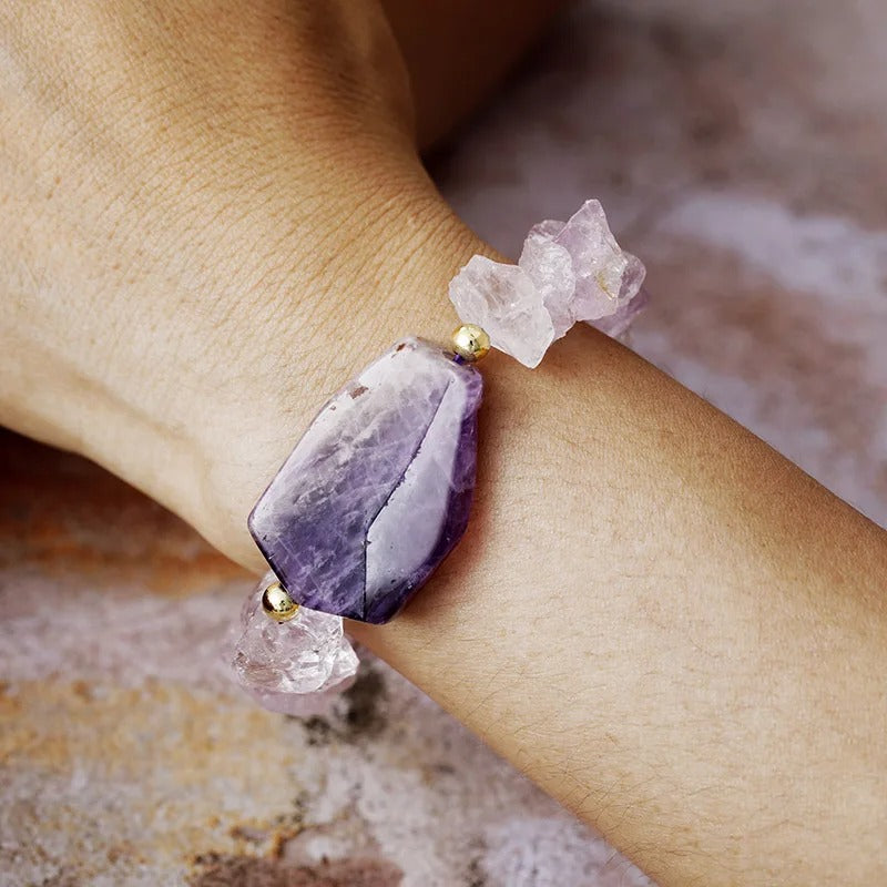 Bracciale elastico boho Amethyst Haze