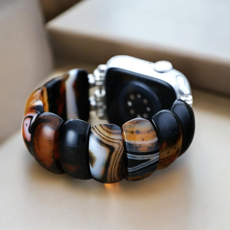Cinturino Elasticizzato Bohemian Onyx Elegance per Apple Watch