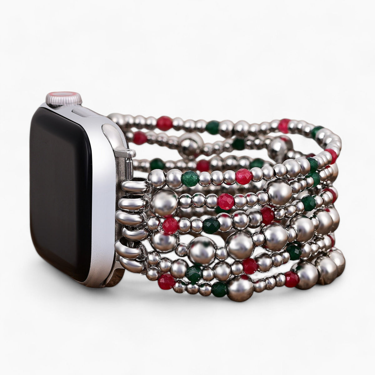 Cinturino elastico magico argento natalizio per Apple Watch