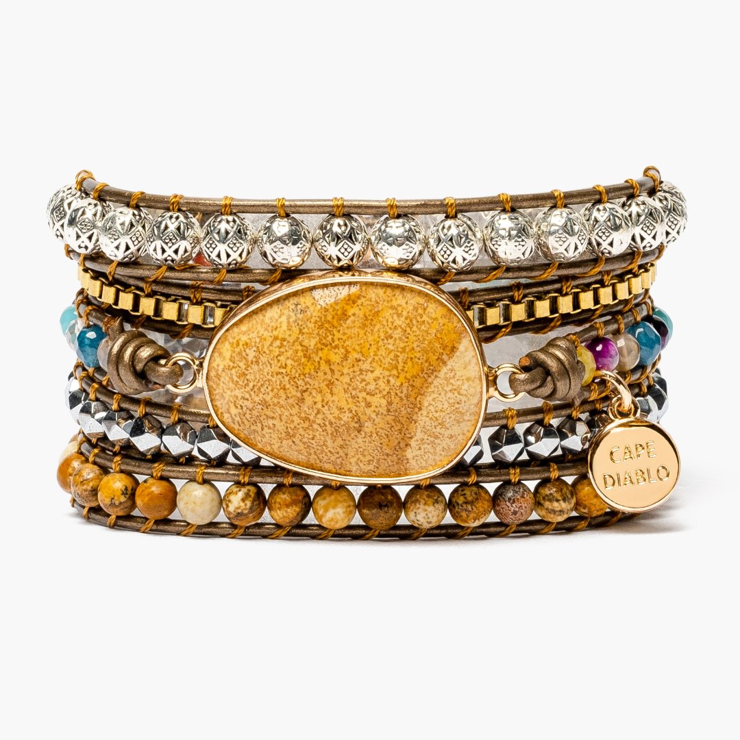 Set 3 Bracciali In Pelle Multistrato Con Chiusura Magnetica - Stile Boho Donna - 5