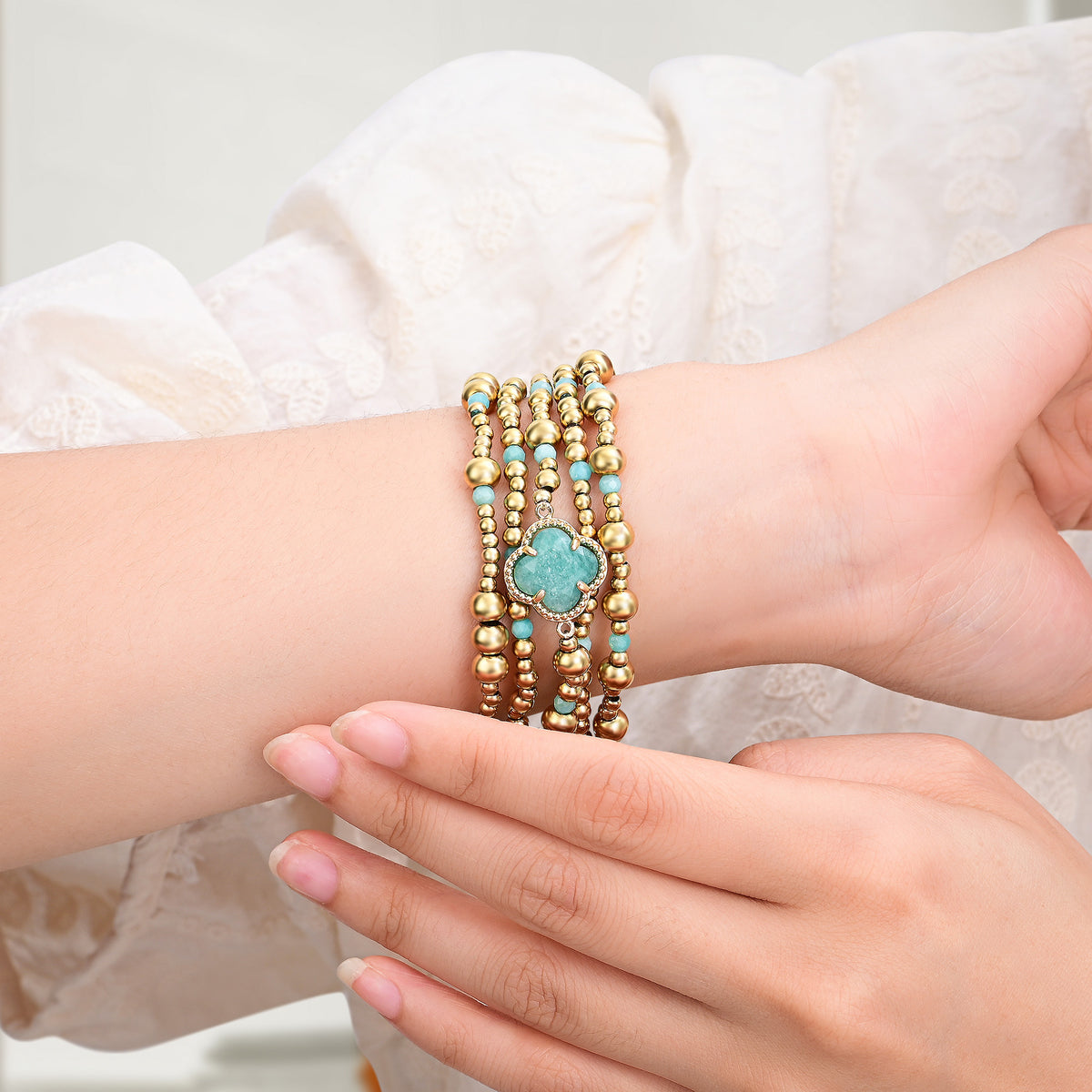 Cinturino Elasticizzato Apple Watch in Amazonite Guaritrice Deliziosa