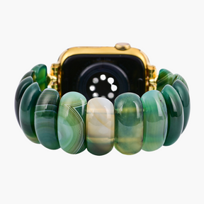 Bracciale Elasticizzato in Agata Verde Smeraldo Apple Watch