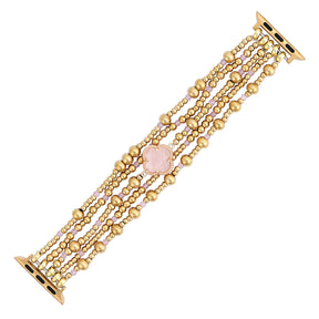 Elegante Bracciale in Quarzo Rosa Incantato per Apple Watch Stretch