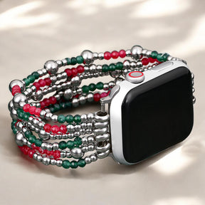 Elegante cinturino elastico argento festivo per Apple Watch
