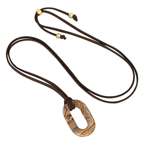 Collana Serenità Pietra Immagine in Camoscio