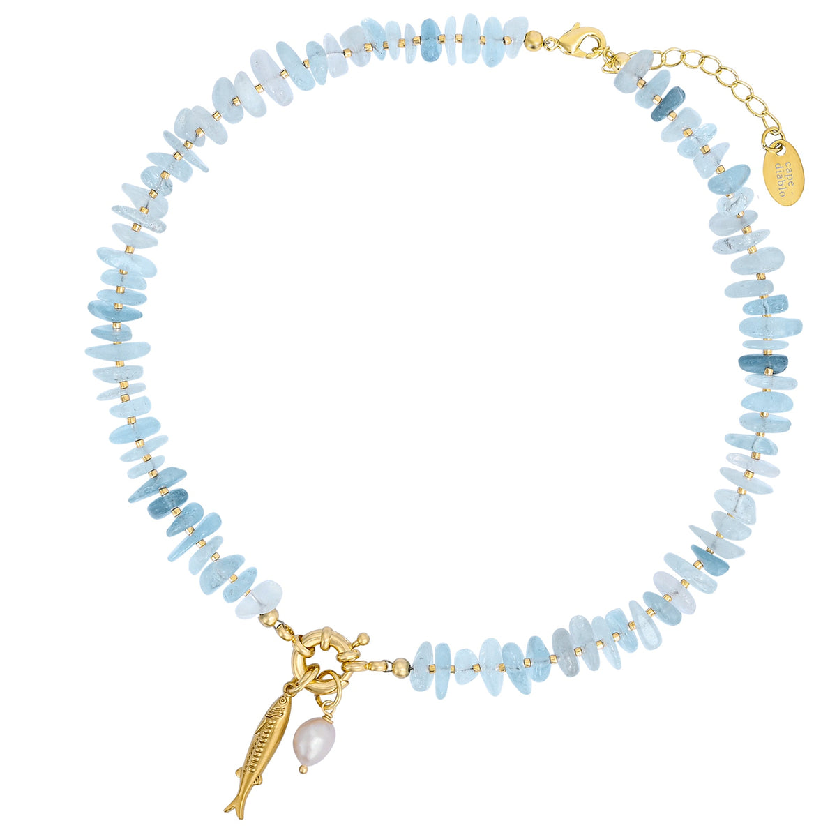 Collana con ciondolo perla acquamarina