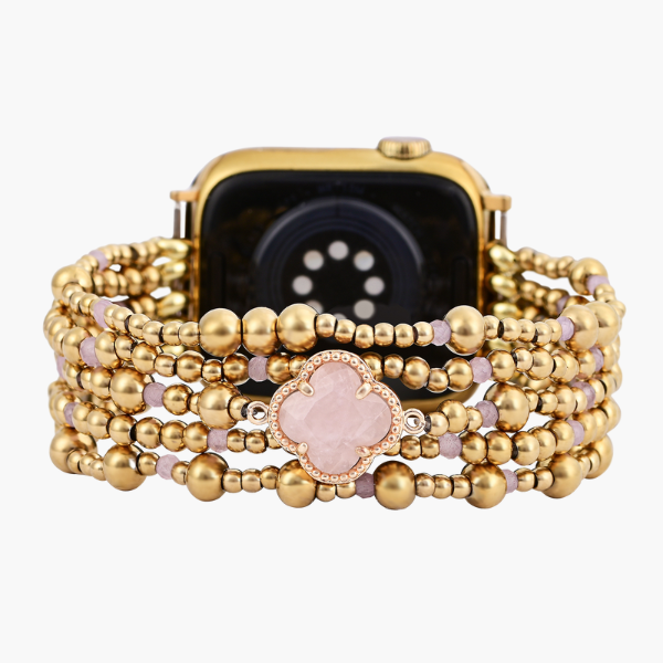 Cinturino Elasticizzato Apple Watch Eleganza Quarzo Rosa Incantato