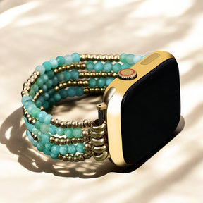 Cinturino elastico in Amazonite luminoso per Apple Watch