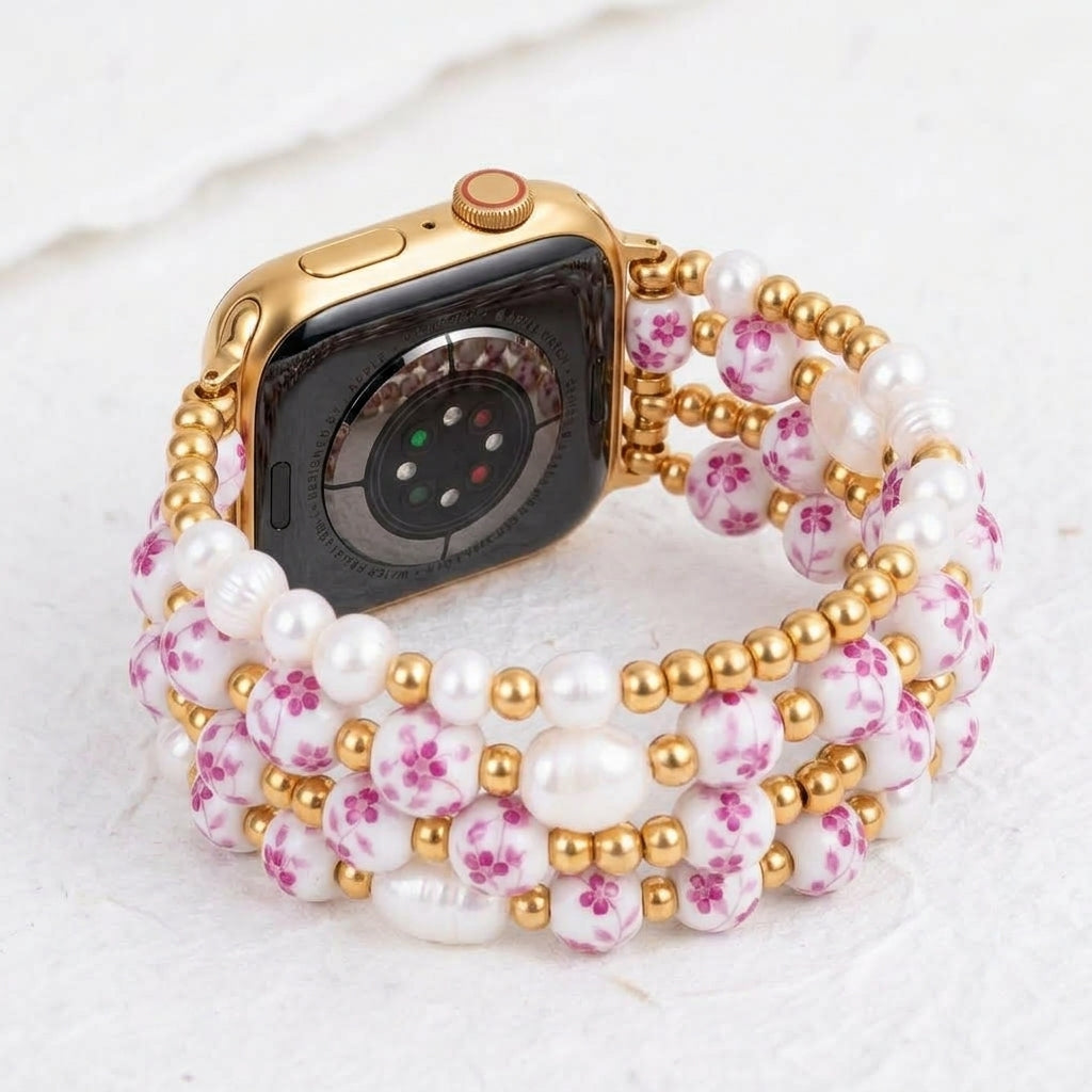 Cinturino Apple Watch Porcelain Garden Rose Blossom