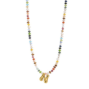 Collana con lettere a bolle multicolore