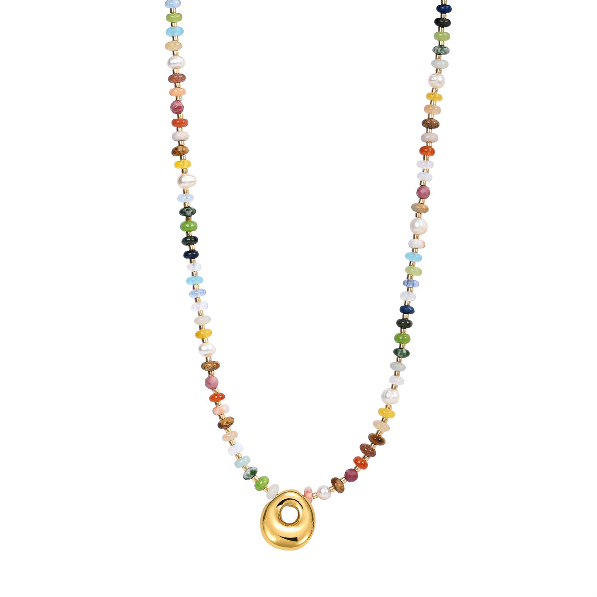 Collana con lettere a bolle multicolore