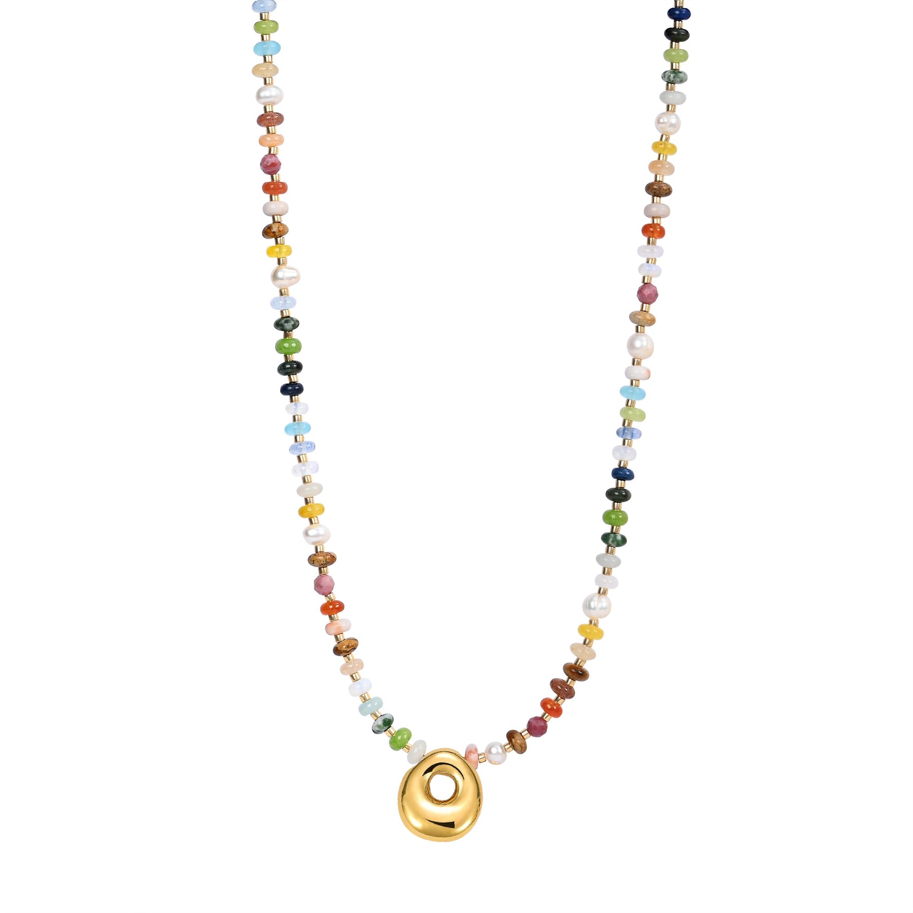 Collana con lettere a bolle multicolore