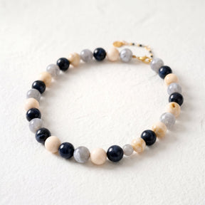 Collana Grigia con Perline Spesse