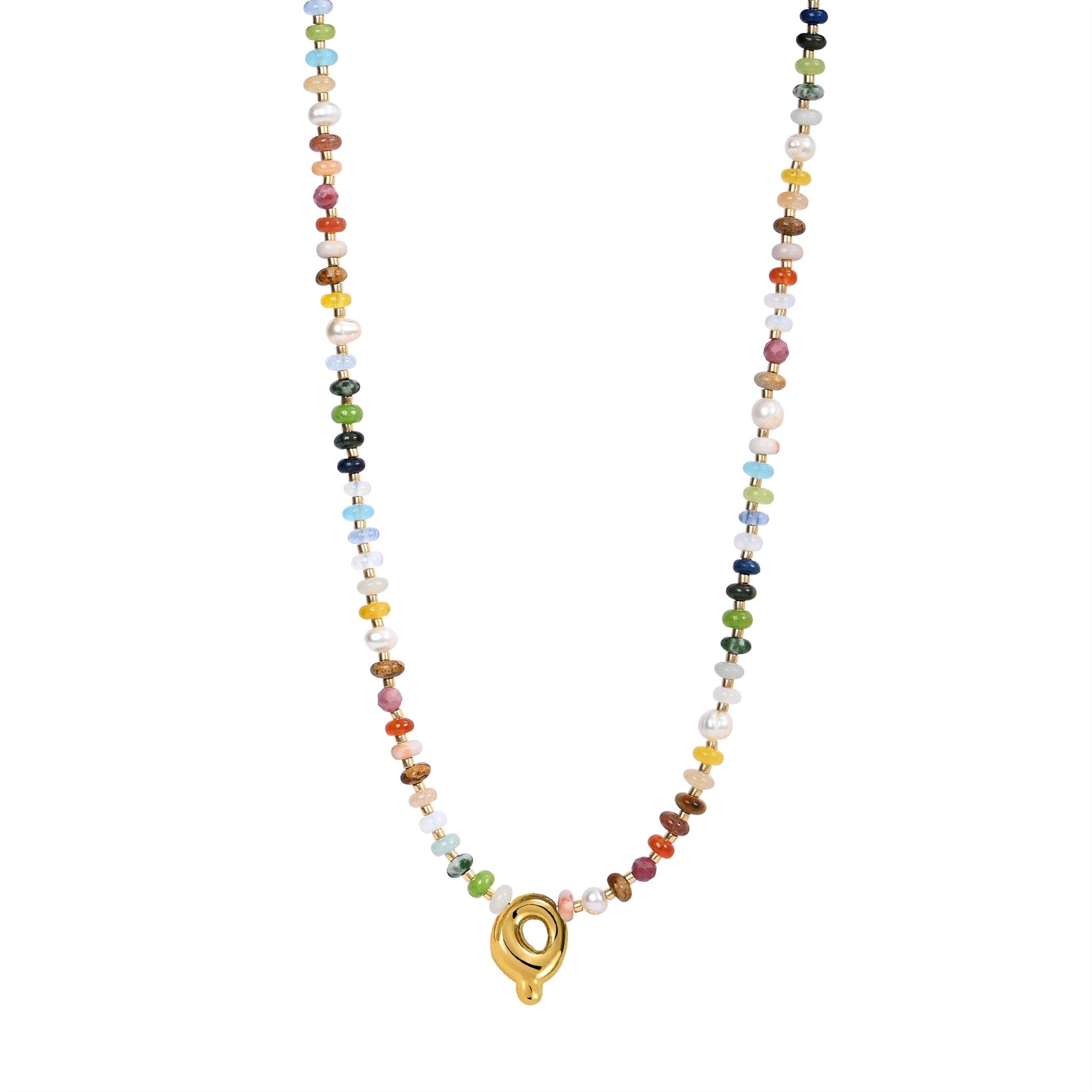 Collana con lettere a bolle multicolore