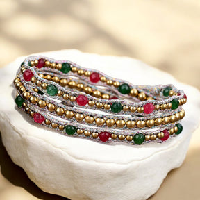 Bracciale Avvolgente con Raggiante Gioia Natalizia