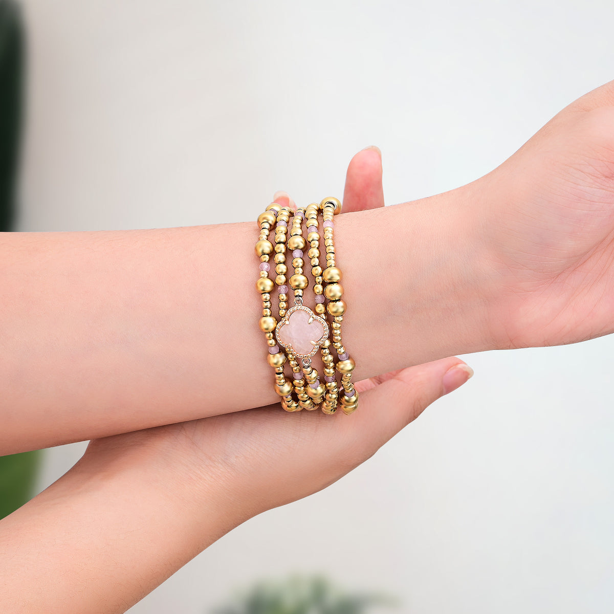 Cinturino Elasticizzato Apple Watch Eleganza Quarzo Rosa Incantato