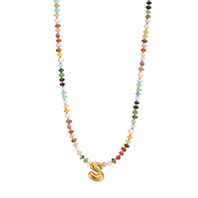 Collana con lettere a bolle multicolore