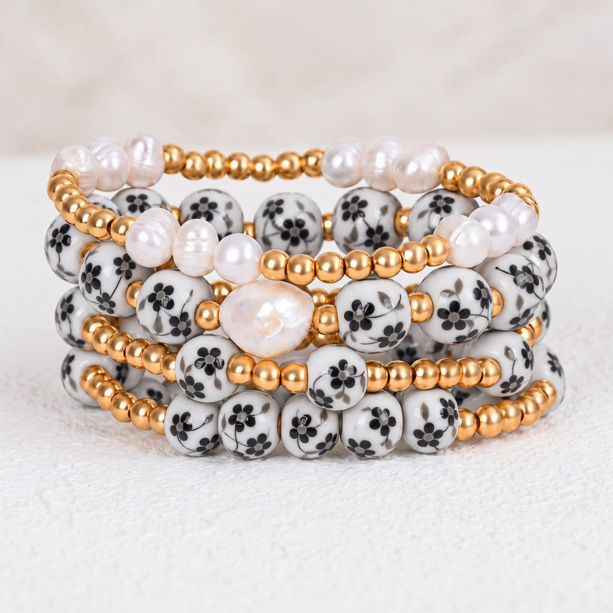 Set di bracciali Porcelain Garden Midnight Bloom