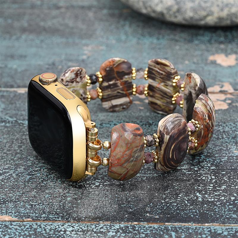 Cinturino elastico in diaspro orizzonte del deserto per Apple Watch