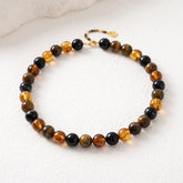 Collana con perline marroni spesse