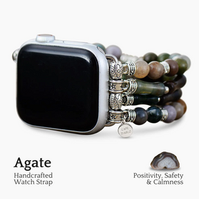 Cinturino Apple Watch elasticizzato in agata vintage